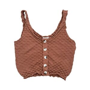 Hem & Thread Rust Orange Womens Size Small Tank Crop Top Boho